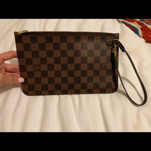 Louis Vuitton Never Full Wristlet Brown